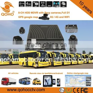 Vehicle 8-CH Mobile DVR 2TB HDD/SSD 4G Online For Bus GPS Google Map thumbnail-1