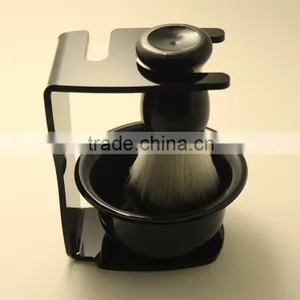 Cheap Beard Brush Wholesale Black Synthetic Shaving Brush Set thumbnail-2