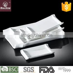 H2262 Rectangular White Corundum Porcelain Bamboo Shaped Plate thumbnail-1