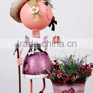 Metal Doll Flower Decor With Stand Pots thumbnail-2