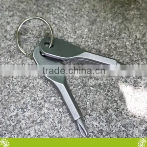 Factory Mini Pocket Stainless Steel Outdoor Survival Tool Screwdriver With Key Ring,Portable Multifunctional 2-key Screwdriver thumbnail-2