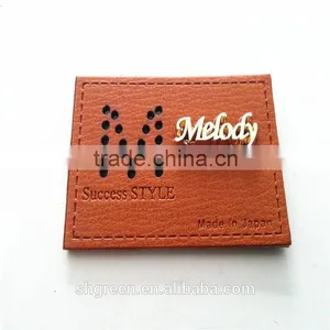 Well-known PU Leather Patch With Shiny Metal Logo Letters thumbnail-1