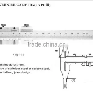 Carbone Steel or Stainless Steel Mono-block Vernier Calipers Type III thumbnail-2