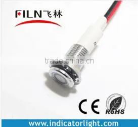 10mm Flat Head Meter Led Turn Control Panel Indicator Light Lamp 220v ac With Wire thumbnail-3