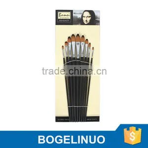 BM803 9 Piece Nylon Hair Hong Handle Artist Brush Set thumbnail-1
