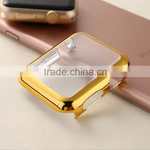 Electroplate Hard PC Case Cover With Protective Film For Apple Watch i Watch 38mm 42mm Shell Shockproof Frame Cover Shell thumbnail-6