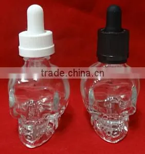 Wholesale Empty E-liquid Skull Shape Glass Dropper Bottles for E-juice in Bulk thumbnail-3