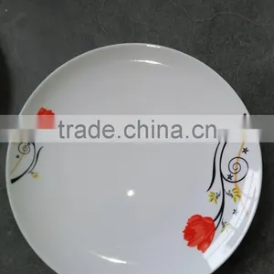 10.5inch Ceramic Moon Shaped Plate With Flower Design for Cameroon thumbnail-2