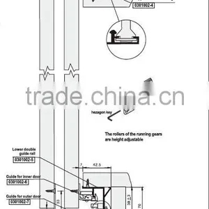Outer-hanging Type Sliding Door Hardware for Wardrobe Cabinet Sliding Door Hardware thumbnail-2