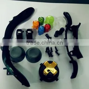 Chrome Gold Controller Full Shell With All Black Repair Parts for Xbox360 Slim thumbnail-4
