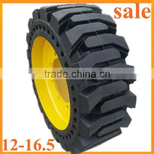 Good Price Otr Forklift Skid Steer Tires 12-16.5 Solid thumbnail-1