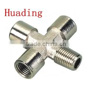 Brass Four Way Female Fitting ,3/8 " 1/2" 1/4" Brass Fitting Cross Type Fitting thumbnail-3