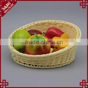 Cusotm Size Oblique Mouth Design 100% Hand Woven Fruit Vegetable Plastic Wicker Basket thumbnail-1