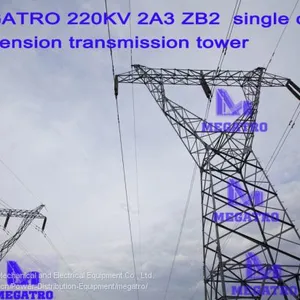 MEGATRO 220KV 2A3 ZB2 Single Circuit Suspension Transmission Tower thumbnail-1