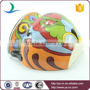 YSfp0010-01Unique Hanging Wall Large Flower Pot With Hand Print Design thumbnail-5