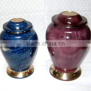 Purple Enamel Brass Infant Urn thumbnail-1