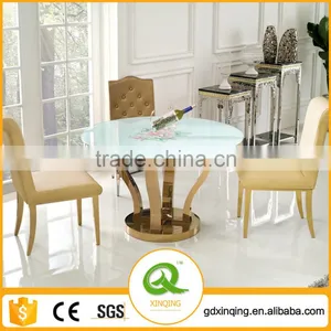 Modern Design Round 4 Seater Glass Dining Table TH347 thumbnail-1