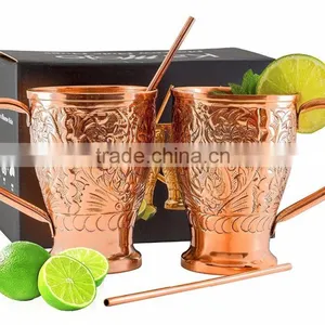 Moscow Mule Mug 100% Copper Set of 2 | 100% Pure Copper Mugs Gift Mug for Moscow Mules thumbnail-1