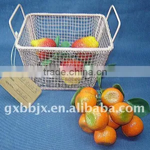 Pink Rectangle Storage Wire Basket for Plants With Ear Handle thumbnail-1