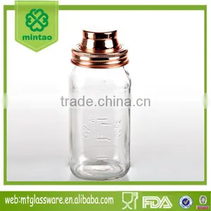22oz Machine Made Glass Bottle Decorative Jars Mix Glass Rose Gold Lid Shaker thumbnail-1
