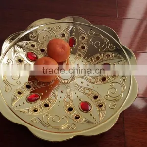 Silver Plastic Charger Plate Decorative Gilded Fruit Tray thumbnail-3