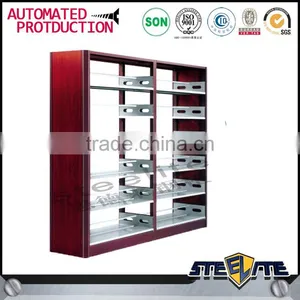 Steel Wooden School Library Bookshelf Metal Book Shelf Display Book Rack Wrought Iron Bookshelves for Sale thumbnail-6