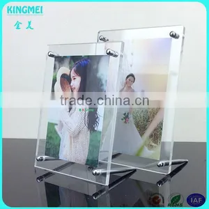 KM-CP38 Custom 7x5,10x8 Table Long Screws Clear Acrylic Plastic Paper Photo Frame thumbnail-6