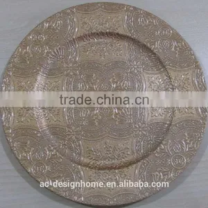 GOLD GLITTER PP PLASTIC CHARGER PLATE thumbnail-1