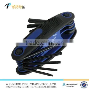 Hand Tool Double Blister Pack Black Oxide Finish Carbon Steel Material Folding Torx Key Wrench Set thumbnail-1