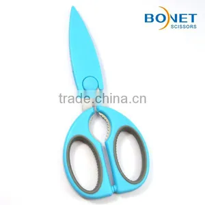 SKI0008 LFGB Certificated 8-1/4" Soft Handle Best Quality Kitchen Scissors With Safety Cover thumbnail-2