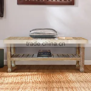 Teak Bench Whitewashed Japan Natural thumbnail-1