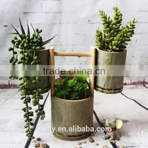 Unique Beautiful Home & Garden Decoration Nature Green Bamboo Flower Vase thumbnail-3