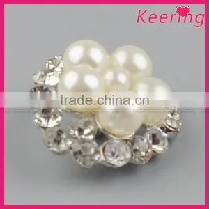 Wholesales Fashionable Custom Pearl Rhinestone Buttons for Garments WBK-1458 thumbnail-1