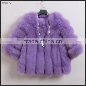 2015 New Stylish Imitation Mink Fur Nine Points Sleeve Coat thumbnail-3
