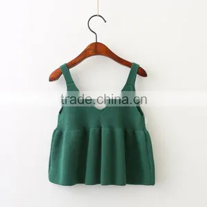 Wholesale Child Knit Pattern Kids Sleeveless Cotton Vest the Spaghetti Straps Sweater Dress thumbnail-2