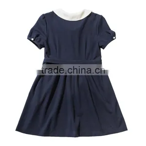 2017 New Summer School Children High Waisted Skirt Student Girl Doll Collar Dress Custom thumbnail-3