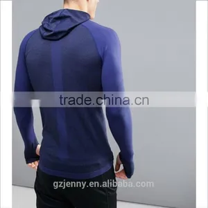 2017 New Men Sportwear Long Sleeve Slim Muscle Fit T-Shirt Wholesale In Navy thumbnail-2