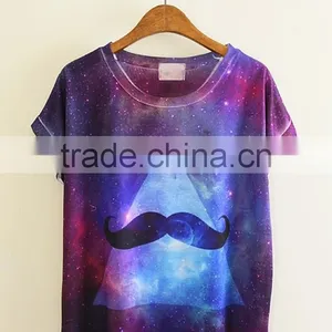 Womens All Over Sublimation T Shirt Galaxy Space T Shirt Custom 3d T Shirt thumbnail-1