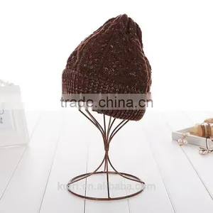 TOP Selling Solid Color Wool Gorro Fashion Winter Warm Women Knitted Beanie Female Thicken Casual Knitted Hat thumbnail-6