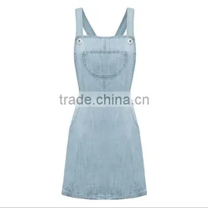 EY0562A 2015 New Style Women Condole Belt Big Pocket Cowboy Dress thumbnail-2