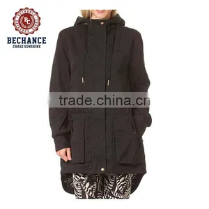 Fashion Black Parka for Women PQ339 thumbnail-1