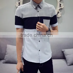 Autumn Men Leisure Oxford Spinning Young Men Long Sleeve Shirt Joining Together of Men's Shirts thumbnail-1