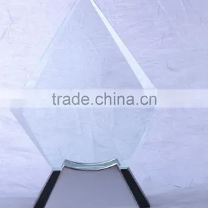 Factory Wholesale Customized Engraving Crystal Glass Trophy For Wooden Base Trophy KC-04 thumbnail-3