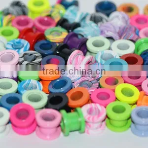 2017 New Style Painting Body Jewelry Neon Color Ear Gauges Flesh Tunnel thumbnail-1