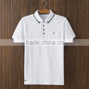 2016 Spring and Summer Men Short Sleeved Dot Polo t Shirt 100% Cotton thumbnail-1