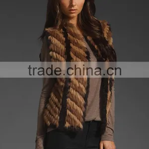 China Factory Wholesale YR570 Wholesale and Retail China Supply Hand Knit Rabbit Fur Wear Vests thumbnail-4