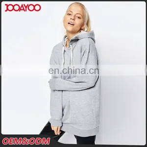 Custom Oversized Casual Sports Hoodie Women Heather Grey Blank Pullover Hoodie thumbnail-2