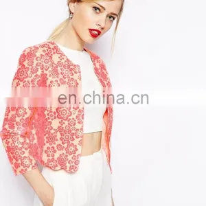 2015 Hot Sale Women Blazer Latest Fashion Ladies Casual Dresses for Flower Jacquard Suit Jacket thumbnail-1
