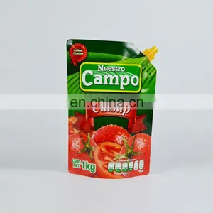 Wholesale Custom 1kg Tomato Sauce Pouch Plastic Spout Pouch / Plastic Drinking Packaging Bag thumbnail-3