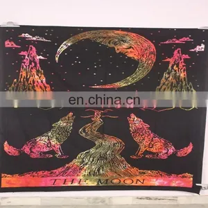 Wholesale 100% Cotton Hippie Psychedelic Sun and Moon Tapestry thumbnail-3